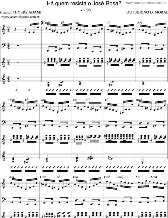 Partitura da música Há Quem Resista O José Rosa? v.2