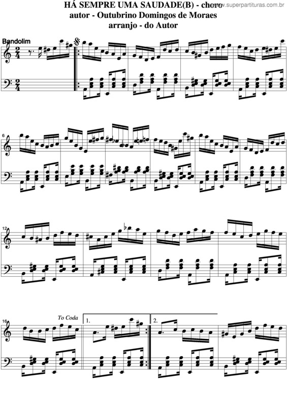 Partitura da música Há Sempre Uma Saudade v.6