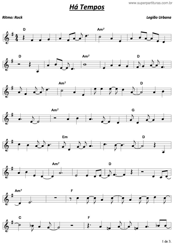 Partitura da música Há Tempos v.5