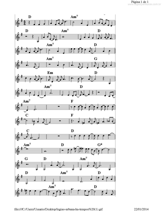 Partitura da música Há Tempos