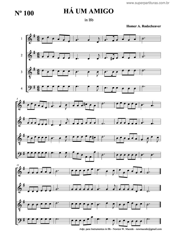 Partitura da música Há Um Amigo v.2