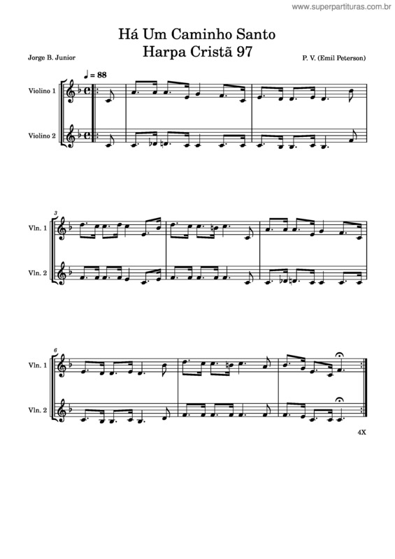 Partitura da música Há Um Caminho Santo Harpa Cristã 97