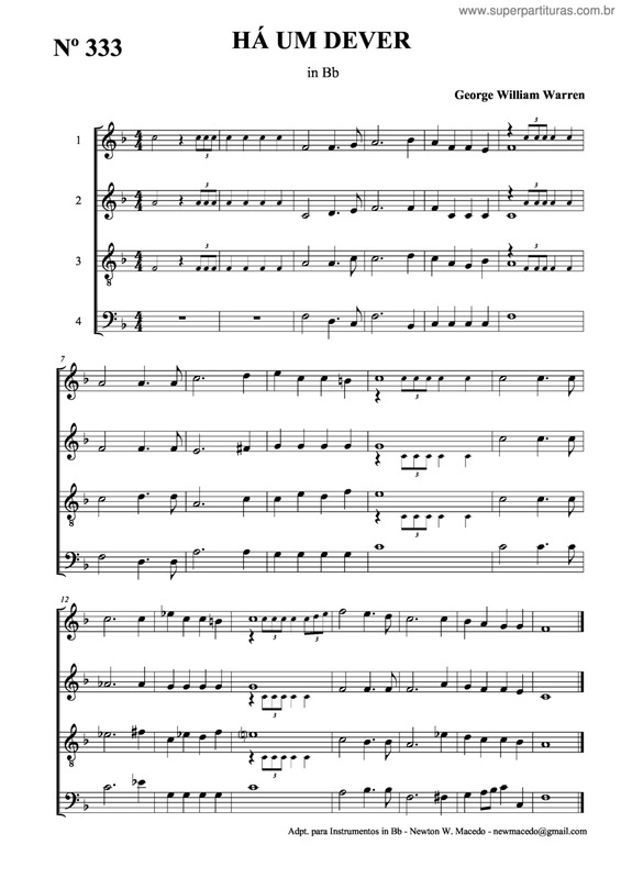 Partitura da música Há Um Dever v.2