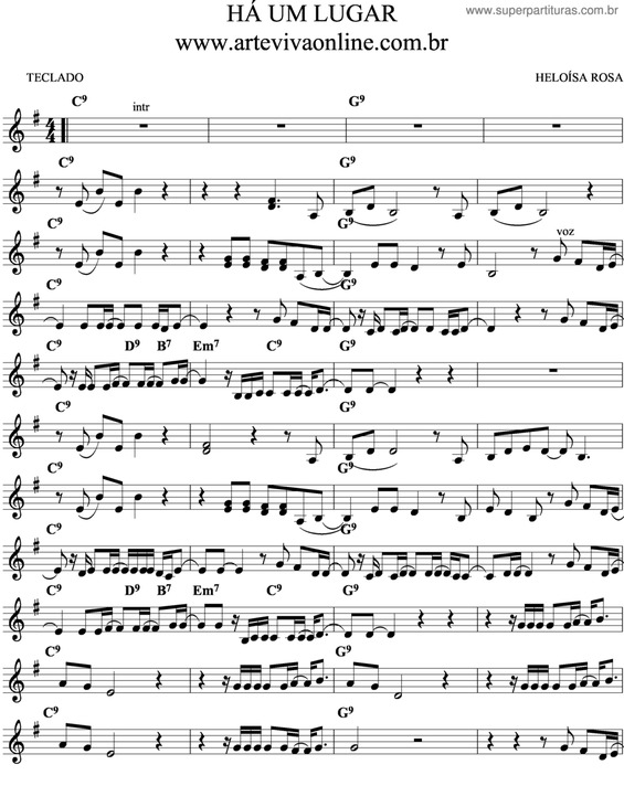 Partitura da música Há Um Lugar