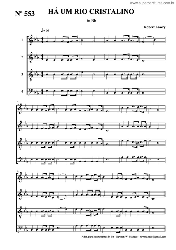 Partitura da música Há Um Rio Cristalino v.3