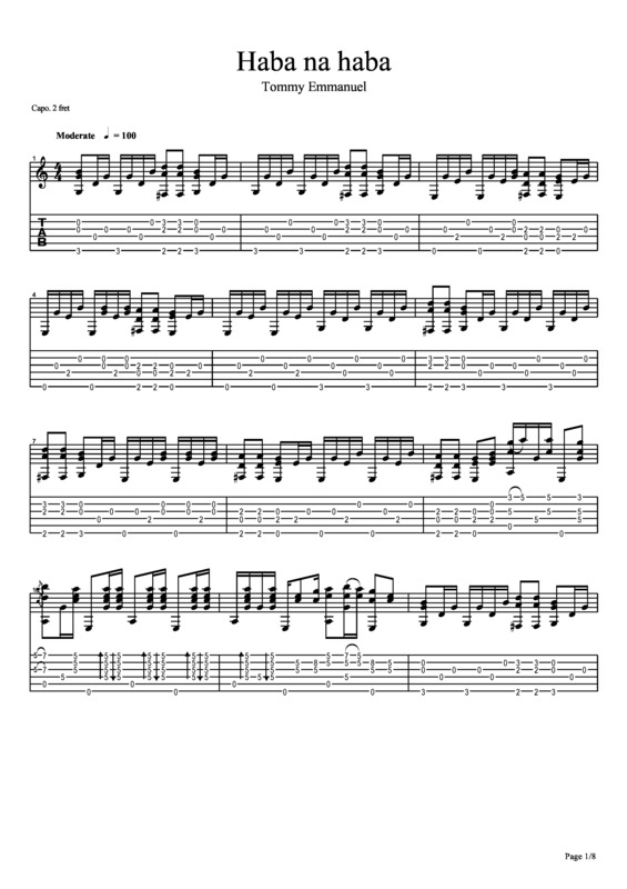 Partitura da música Haba Na Haba