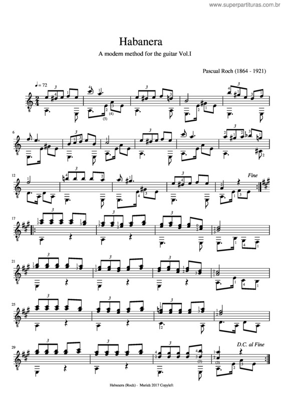 Partitura da música Habanera v.15