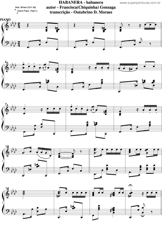 Partitura da música Habanera v.4