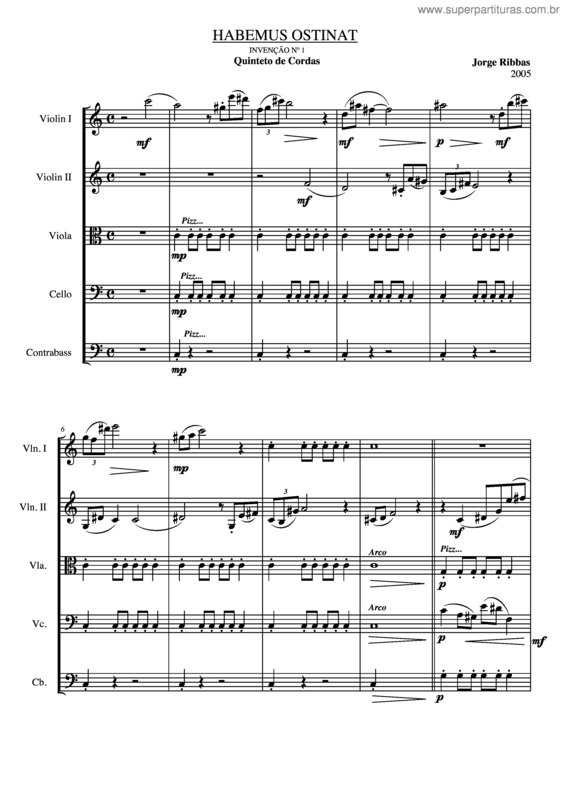 Partitura da música Habemus Ostinat