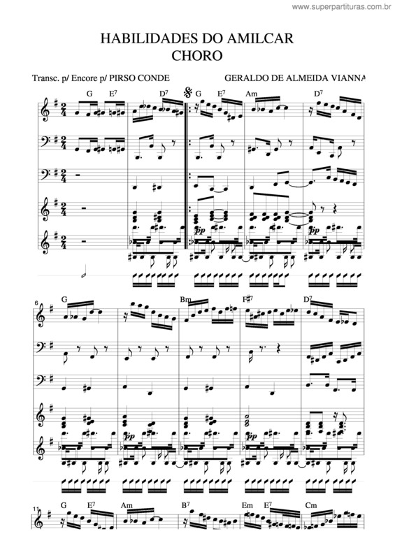 Partitura da música Habilidades Do Amilcar v.2