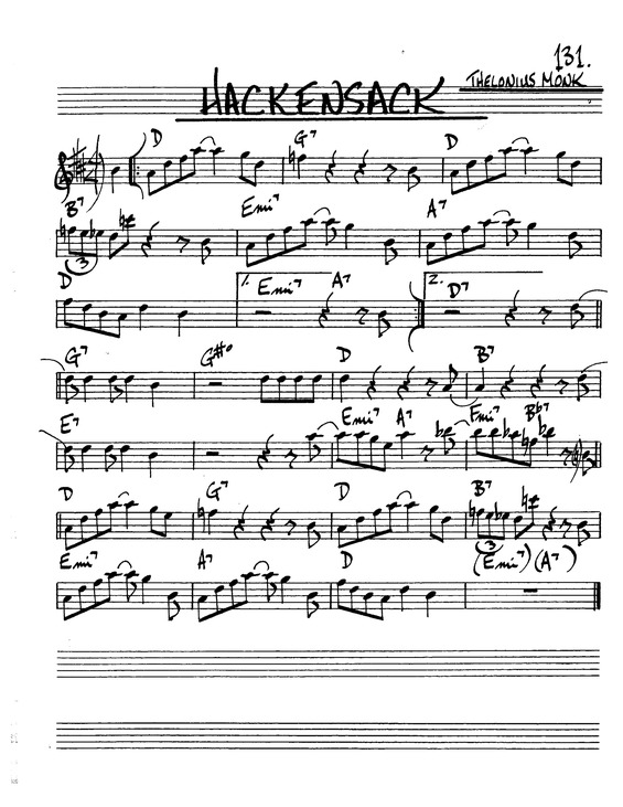Partitura da música Hackensack