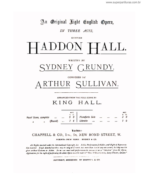 Partitura da música Haddon Hall