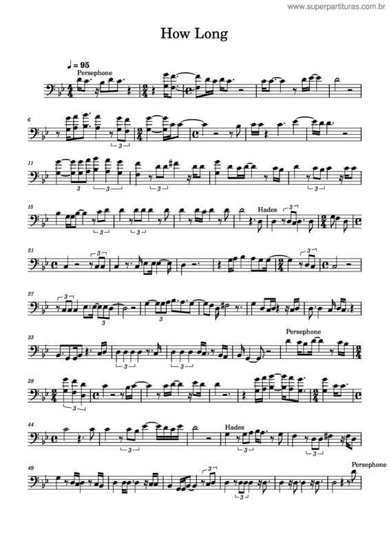 Partitura da música Hadestown – How Long