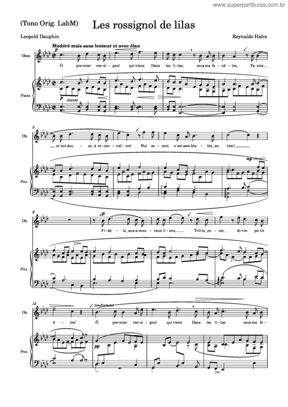 Partitura da música Hahn – Les Rossignol De Lilas – Labm