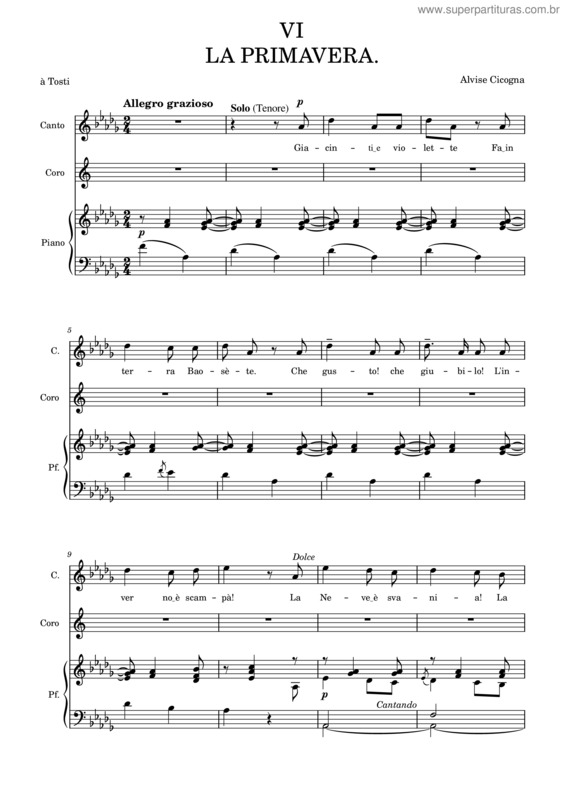Partitura da música Hahn R. Venezia 6 –     La Primavera