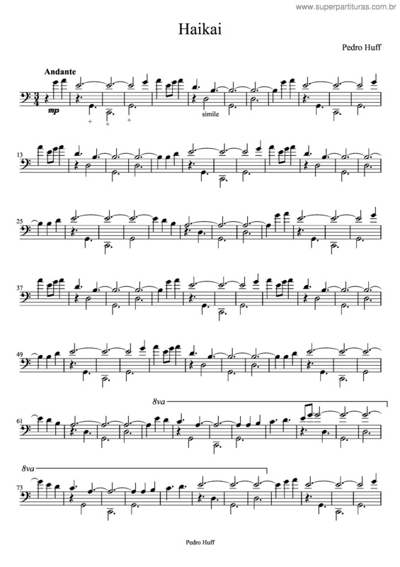 Partitura da música Haikai