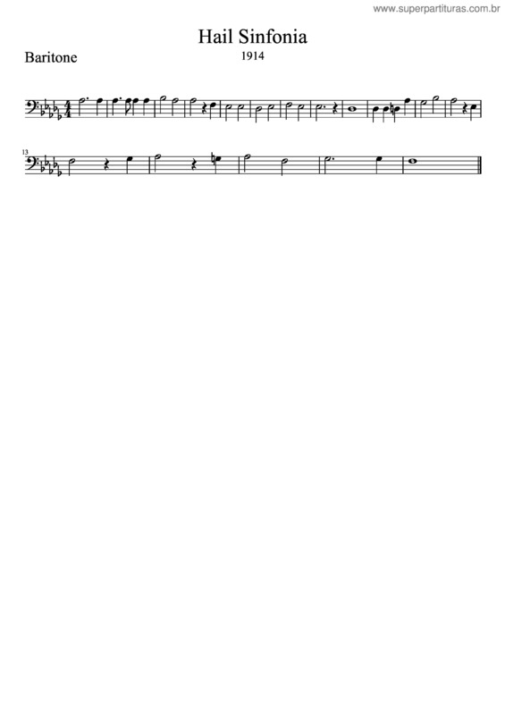 Partitura da música Hail Sinfonia – Baritone