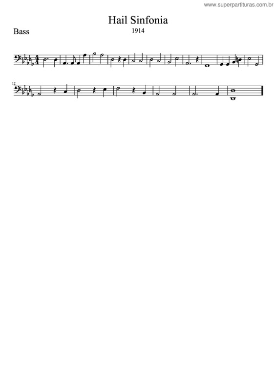 Partitura da música Hail Sinfonia – Bass