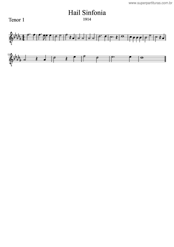 Partitura da música Hail Sinfonia – Tenor 1