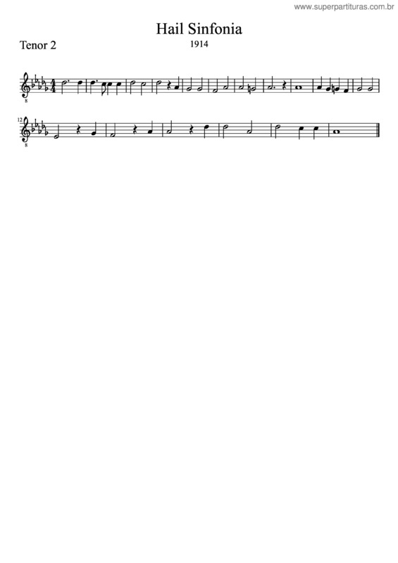 Partitura da música Hail Sinfonia – Tenor 2