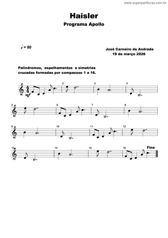 Partitura da música Haisler