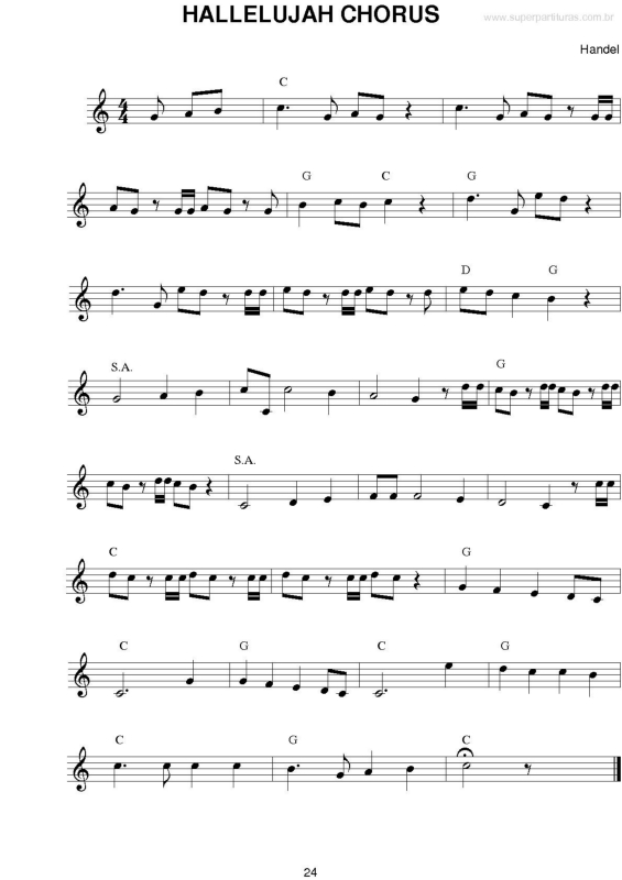 Partitura da música Hallelujah Chorus
