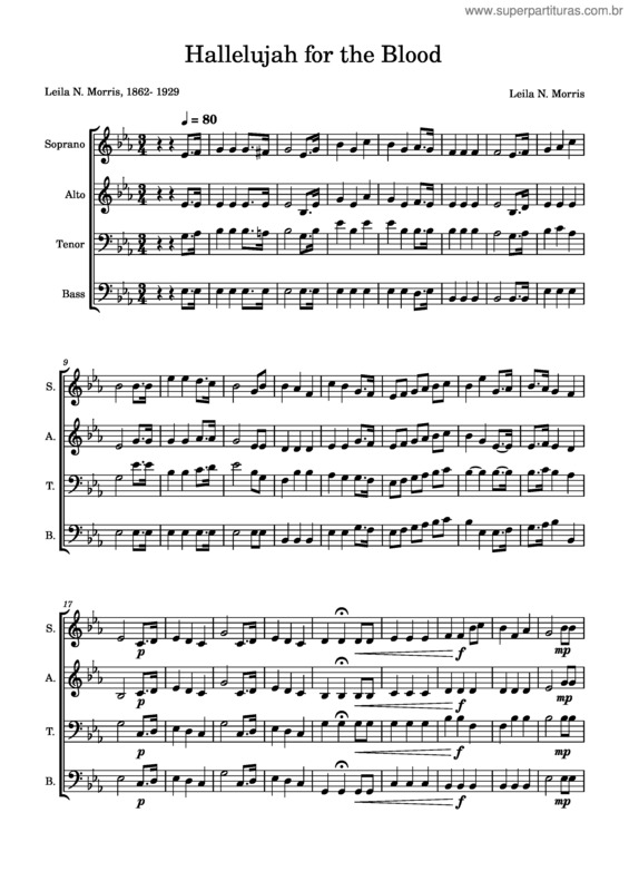 Partitura da música Hallelujah For The Blood – Leila N. Morris
