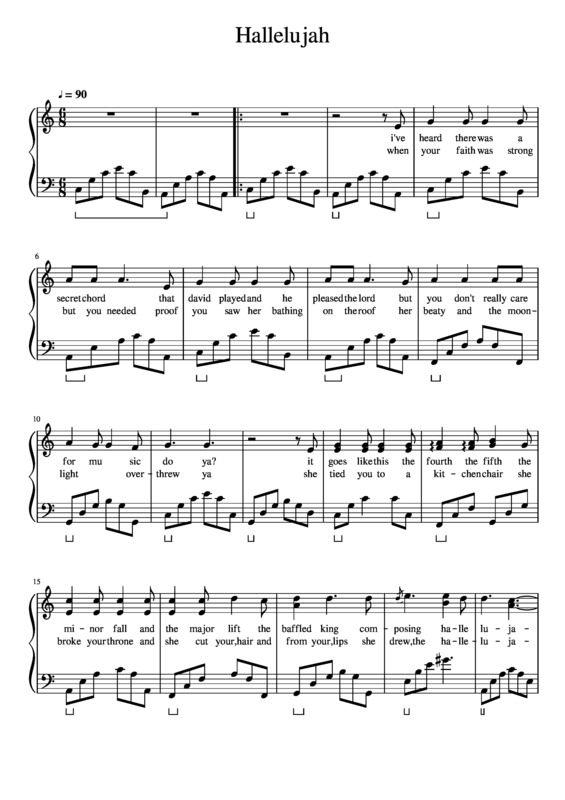 Partitura da música Hallelujah v.10