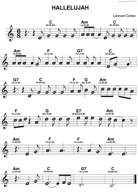 Partitura da música Hallelujah v.13