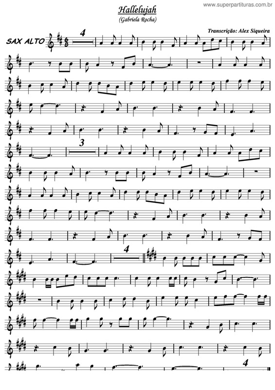 Partitura da música Hallelujah v.5