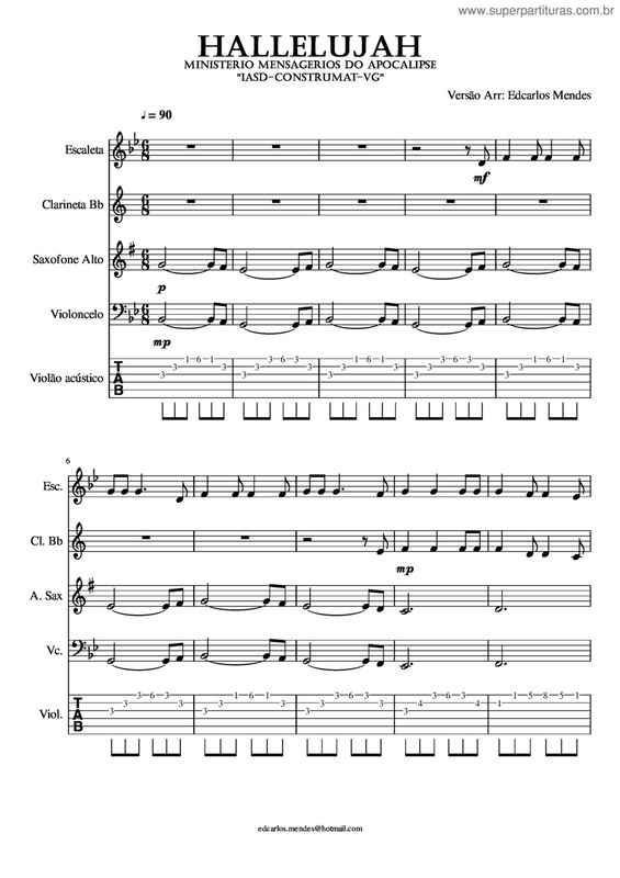 Partitura da música Hallelujah v.9
