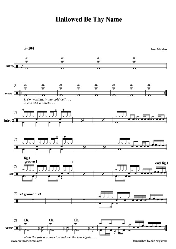 Partitura da música Hallowed Be Thy Name