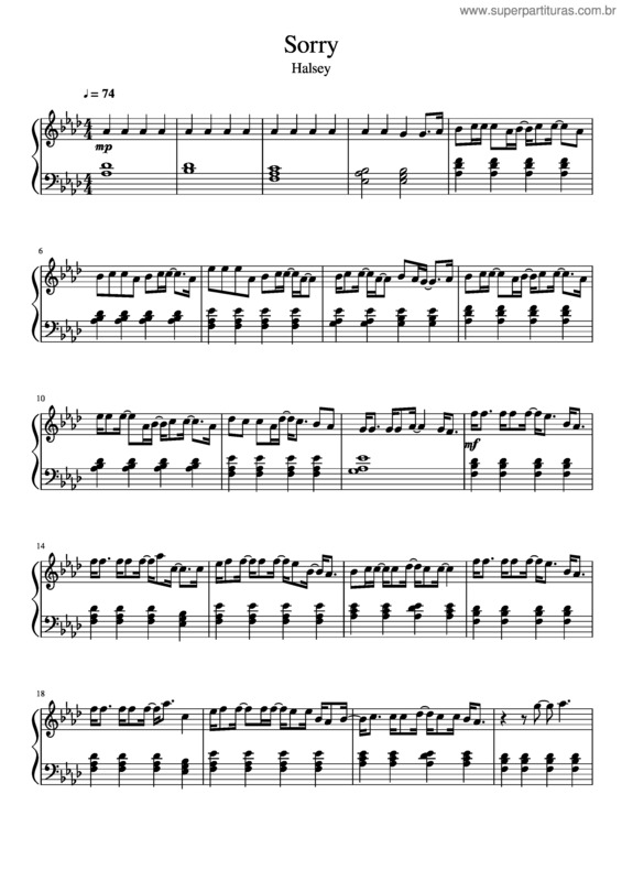 Partitura da música Halsey – Sorry