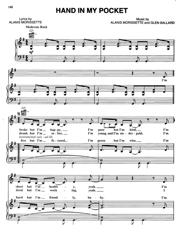 Partitura da música Hand In My Pocket