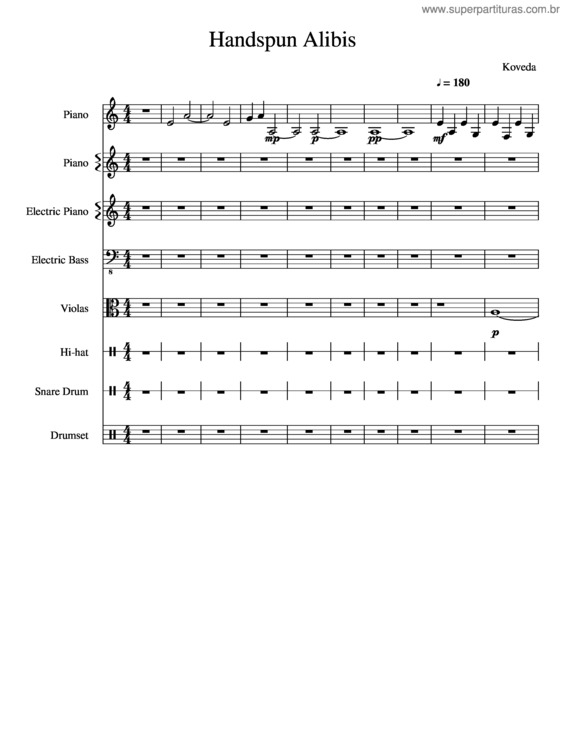 Partitura da música Handspun Alibis