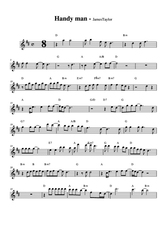 Partitura da música Handy Man v.2