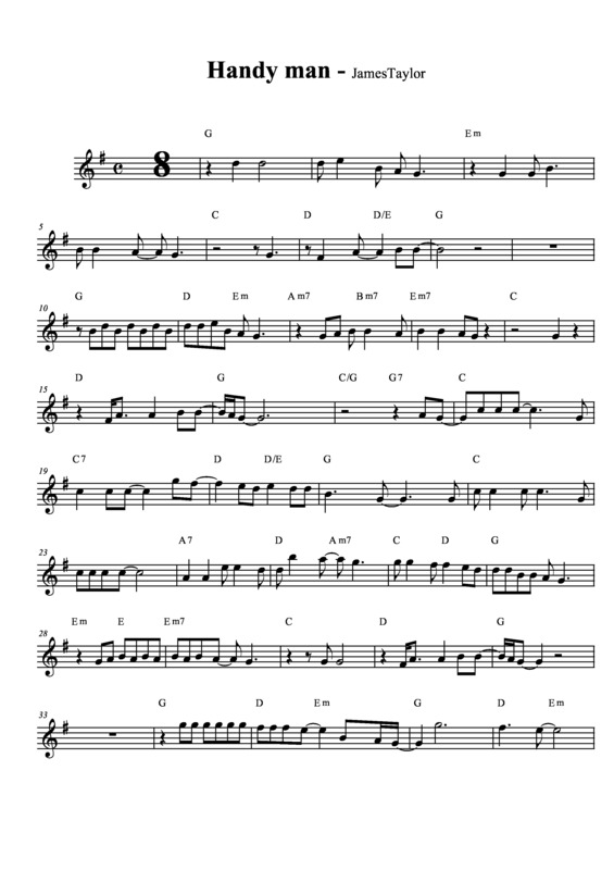 Partitura da música Handy Man v.3