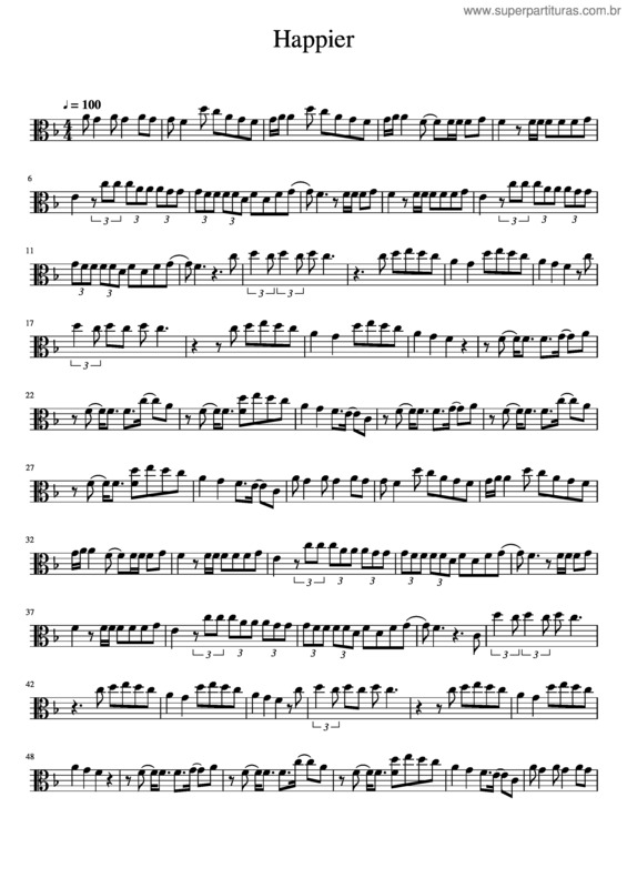 Partitura da música Happier Viola Solo