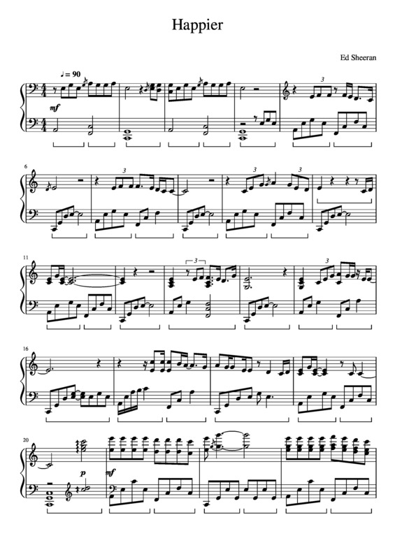 Partitura da música Happier