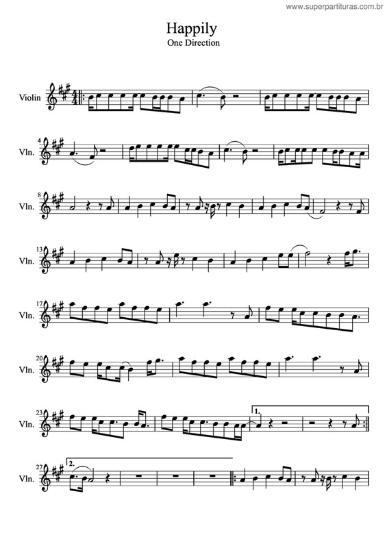 Partitura da música Happily