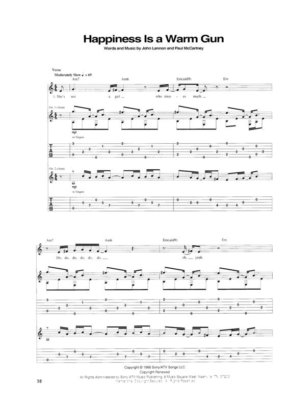 Partitura da música Happines Is A Warm Gun