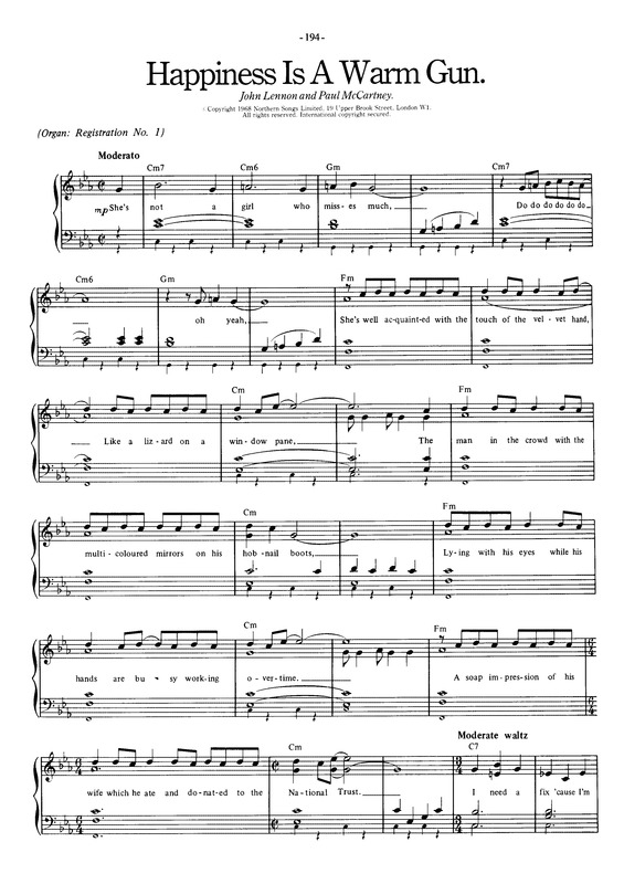 Partitura da música Happiness Is A Warm Gun