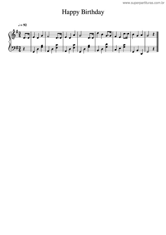 Partitura da música Happy Birthday v.10