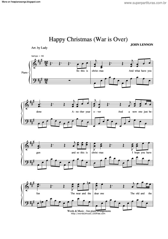 Partitura da música Happy Christmas v.2