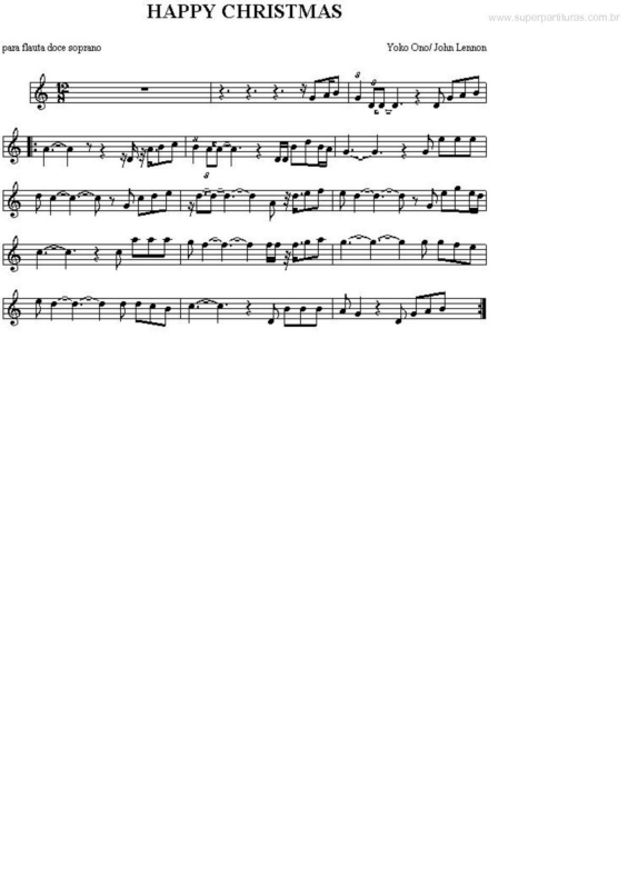 Então é Natal (Happy Xmas) Sheet music for Piano, Flute, Guitar