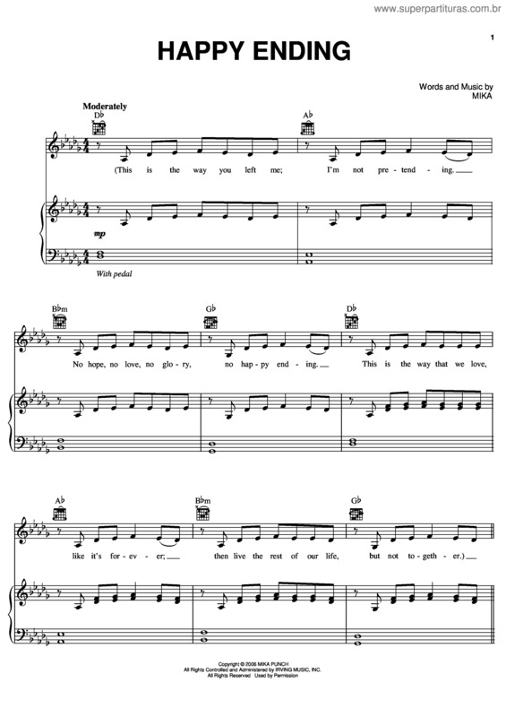 Partitura da música Happy Ending v.2