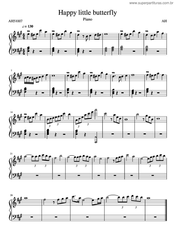 Partitura da música Happy Little Butterfly