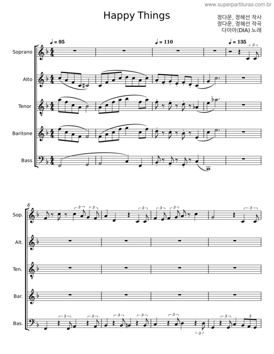 Partitura da música Happy Things v.2