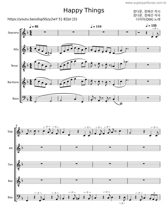 Partitura da música Happy Things