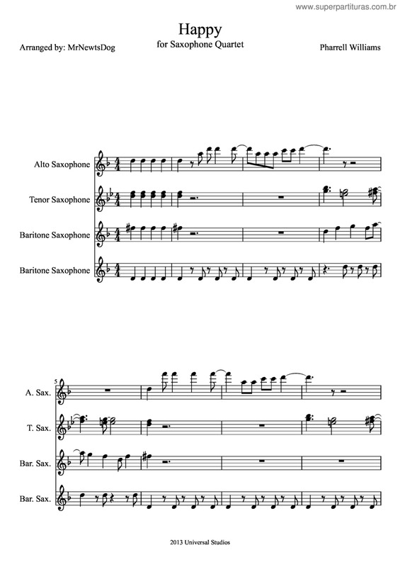 Partitura da música Happy v.2